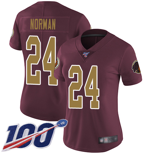 Washington Redskins Limited Burgundy Red Women Josh Norman Alternate Jersey NFL Football 24 100th